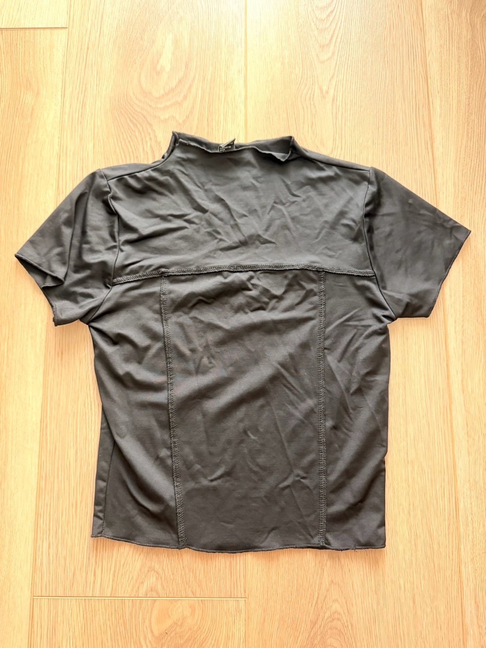 Forever 21 Black Mock Neck Short Sleeve Top